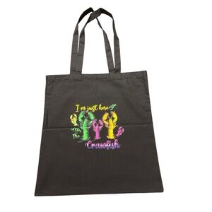Black Tote Bag with Colorful Crawfish Design